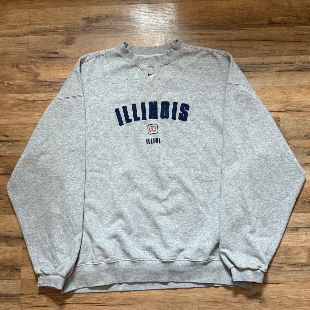 90s Nike Team Illinois Illini Center Swoosh Crewneck Sweatshirt